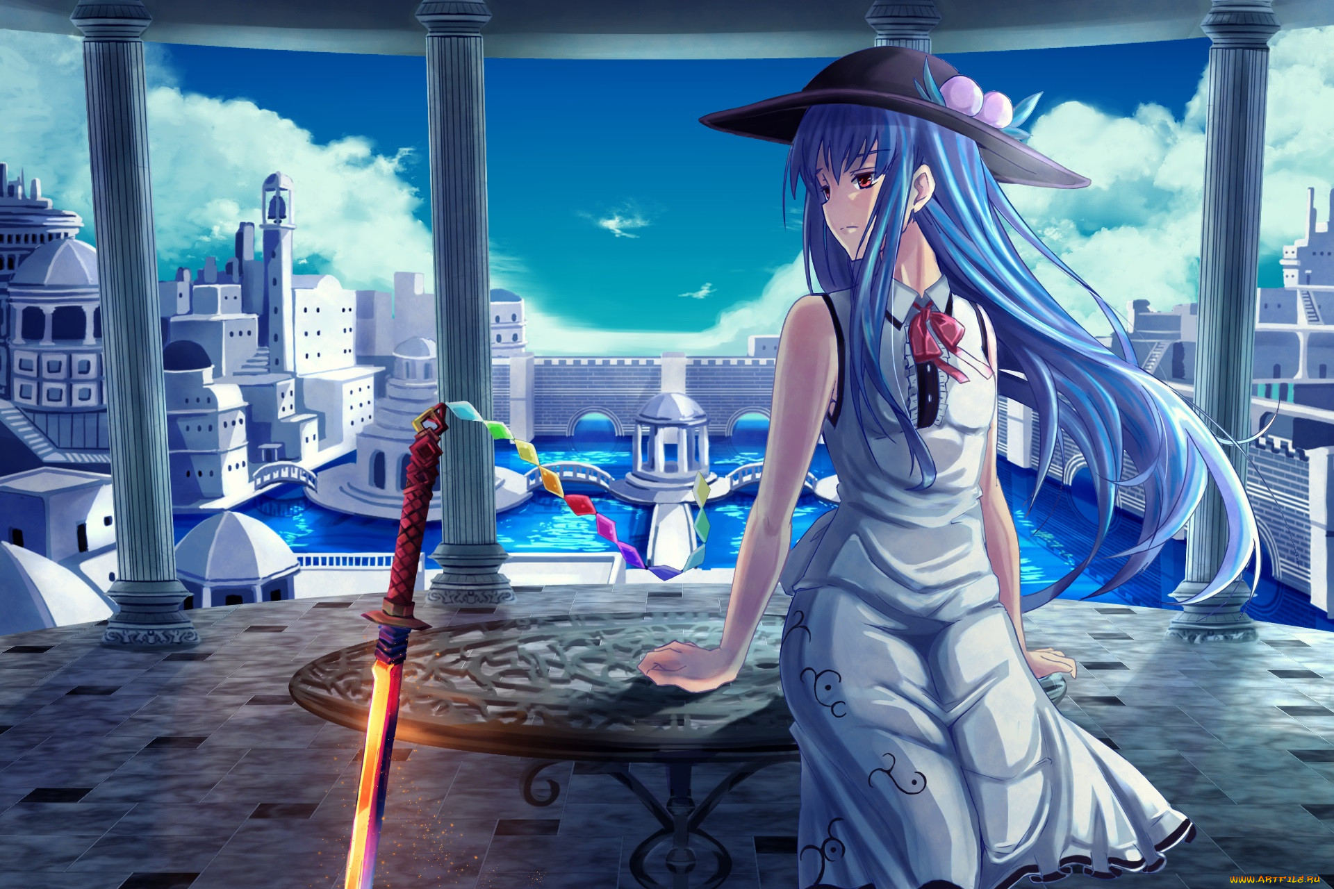 , touhou, hinanawi, tenshi